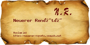 Neuerer Renátó névjegykártya